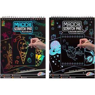 Grafix Magical Scratch Pad skrabekunst - blok med 20 skrabeark