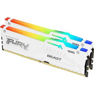 Kingston FURY Beast RGB DDR5-5600 - 64GB - CL36 - Dual Channel (2 pcs) - AMD EXPO & Intel XMP - Hvid med RGB