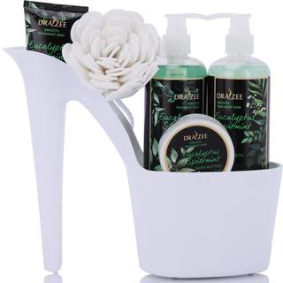 Spa gave til kvinder - 5 pcs luksus hæl sko spa kurv til kvinder eukalyptus spearmint duft afslapning sæt body lotion smør bruser gel boble bad f