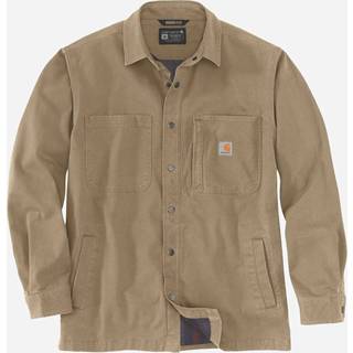 CARHARTT Fleece Lined Snap Front Shirt Jac DARK KHAKI - S