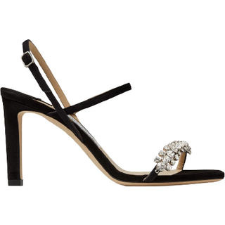 Jimmy Choo Meira 85 embellished suede sandals - black - EU 41.5