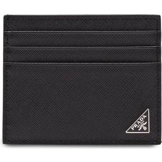 Prada Saffiano leather card holder - black - One Size
