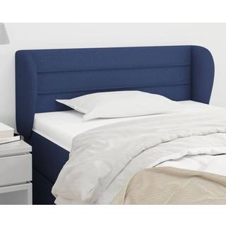 Sengegavl Med Kanter Stof - Blå / 103 x 23 x 78/88 cm