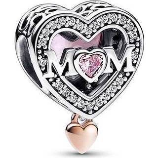 Pandora Two-tone Openwork Mum & Heart Charm - Silver