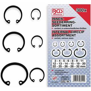 BGS Låseringssortiment 3-32mm indv. 300 dele