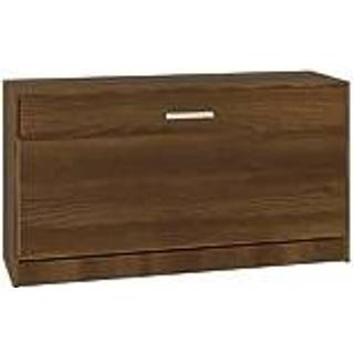 skobænk 80x24x45 cm konstrueret træ brun egetræsfarve