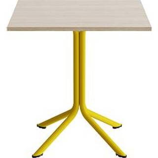 Bord Atlas 1133 700x700x720mm, Hvidpigmenteret eg med gult understel