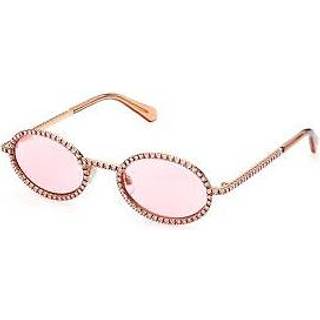 Swarovski Unisex SK0340 33Y Outlet solbriller Metal Guld Rosa Rund Normal