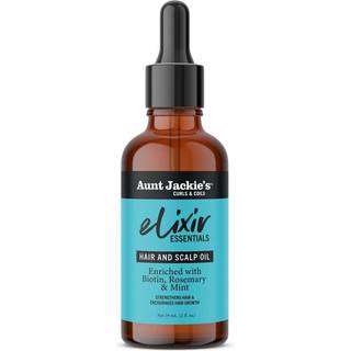 Tante Jackies Elixir Essentials Hair & Scalp Oil beriget med biotin Rosemary & Mint nærer sig og understøtter hårvækst 2 oz