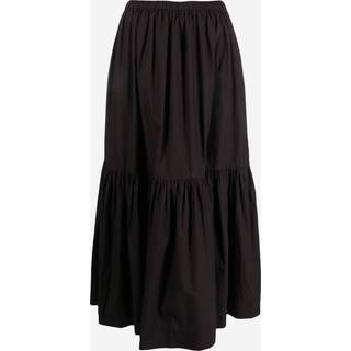 Ganni Cotton poplin midi skirt - black - XL+