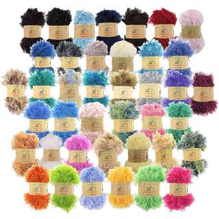 Jubileeyarn Eyelash Fur Yarn - Fin polyester - Bulk Color Pack - 40 Skeins