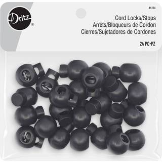 Dritz Round Cord Stops Locks Black Bag & Tote Tilbeh?r Sort 6mm
