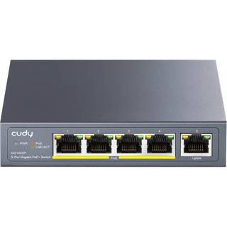 CUDY Switch GS1005P 5-port Gigabit PoE+ 60W, sort