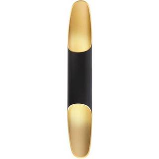 Apodis LED-væglampe, sort/guld, højde 50 cm, metal dæmpbar