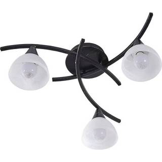 Lindby loftlampe Della, sort-guld, Ø 58 cm, 3 lyskilder, E14