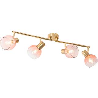 Art Deco spot guld med pink glas 4-lys - Vidro
