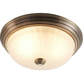 Lindby loftlampe Pakka, messingfarvet, glas, 31 cm, E27