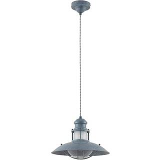 Lindby Louisanne pendellampe, Ø35cm, grågrøn, metal, glas
