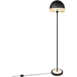 Lindby Lonnaris gulvlampe med rattan, sort