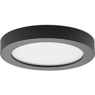 Prios LED-loftlampe Edwina, sort, 25 cm, CCT, IP44