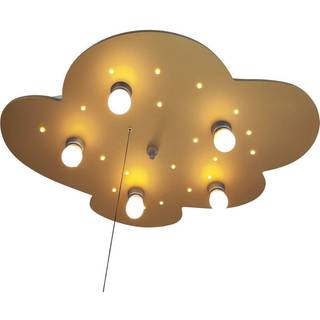 Sky loftlampe, guld, 5 lyskilder, 20 LED-punkter