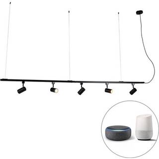 Smart hængeskinnesystem sort 1-faset inkl. 5 Wifi GU10 - Jeana