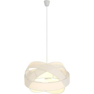 Lindby pendellampe Simaria, hvid, tekstil, Ø 60 cm, E27