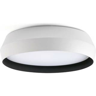 Loftlampe Shoku, hvid/sort, aluminium/PMMA, Ø 35 cm