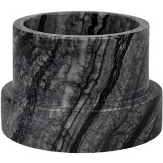 Mette Ditmer Marble Lysestage Høj /grå - Lysestager Marmor Sort - MARBCL98