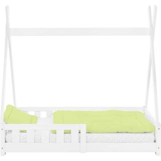 Seng med faldsikring og lamelramme 70x140 cm Hvid fyr ML-Design