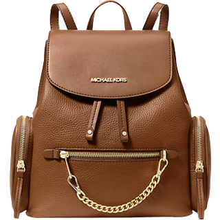 MK Jet Set Medium Pebbled Leather Backpack - Brown - Michael Kors - ONE SIZE