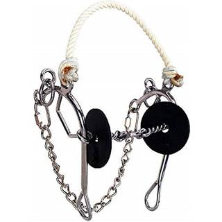 Reinsman Josey Million Dollar Bit til hest - 3 -delt snoet tr?dhund Bone Snaffle mundstykket - reb n?seb?nd - scene D s?lv/sort/hvid 5 (0110-0000