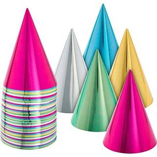 50 Pakkekonde f?dselsdagsfest hatte til b?rn og voksne bulk s?t i 5 farver (metallisk bl?/gr?n/guld/s?lv/hot pink)