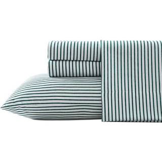 Nautica - Twin Sheet Set b?rstet flanel senget?j s?t bl?dt og hyggeligt boligindretning (Harmad Twin)