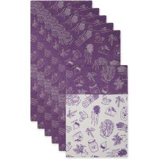 Aubergine markedsprint køleskab foring sæt/6