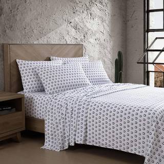 Wrangler- King Sheet S?t Silkeagtig & Letv?gts Senget?jss?t Casual Home D?cor (Horseshoe Dots Navy King)