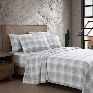 Wrangler- Queen Sheet Set Silky & Lightweight Bedding Set Casual Home D? Cor (Dayton Valley Plaid Beige Queen)