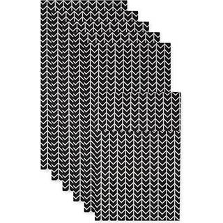 Sort sildebone print køleskab foring sæt/6