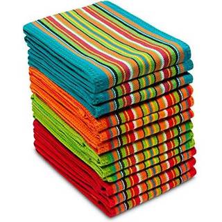 Bomuldsfart?jssalsa stribe k?kkenh?ndkl?der - 12 pakke 100% bomuldsta h?ndkl?der - absorberende genanvendelig lav fnug hurtig t?r - multi -form?l