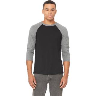 Canvas CV3200 Unisex 3/4 Sleeve Baseball T-Shirt Black / Deep Heather M
