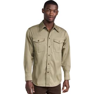 Lemaire Western cotton twill shirt - brown - XL