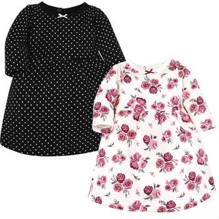 Hudson Baby Girls 'bomuldskjoler Burgundy Rose 0-3 måneder