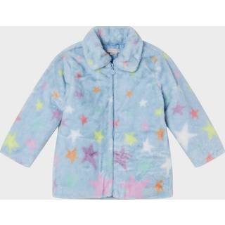 Stella McCartney Kids Printed faux fur coat - blue - Y 12