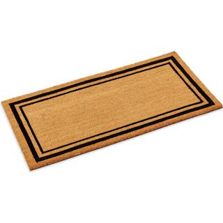 Kempf dobbelt grænse Stor Coco Coir Mat Rubber Vinyl Backing Fantastisk til dobbeltdøre indendørs udendørs indgangstæppe 24 x 48-tommer sort