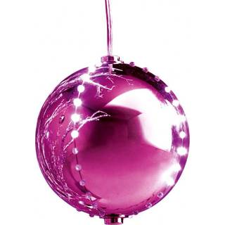 Europalms LED Snowball 8cm, pink 5x TILBUD NU lyserød