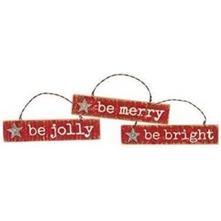 Primitiver af Kathy Western Christmas 3Pk Ornament Set (v?r lys) r?d