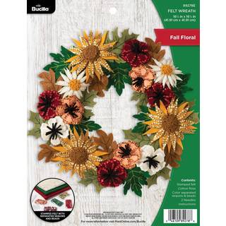 Bucilla 89278e Felt Applique Wreath Kit 16.5 """" X 16.5 """" Blomsterfald