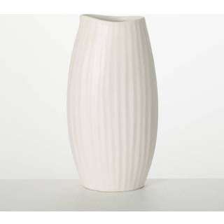 Sullivans keramiske strukturerede hvide vase 9 """" h?j blomstervase til moderne hjem d? Cor minimalistisk vase til hylde og bordvaser til midtstyk