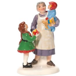 Afdeling 56 Snow Village Bedstemors foretrukne nuv?rende tilbeh?r Figur White Green Blue Brown