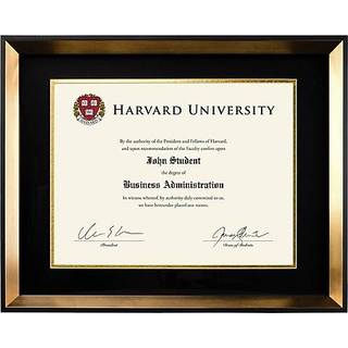 Excello Global Products Modern Photo Document Frame: 8.5x11 med dobbeltmåtte Graduation Diploma Certificate Holder Wall Frame (Gold)